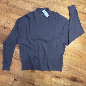 A&F blue/grey oversized Waffle Knit Top